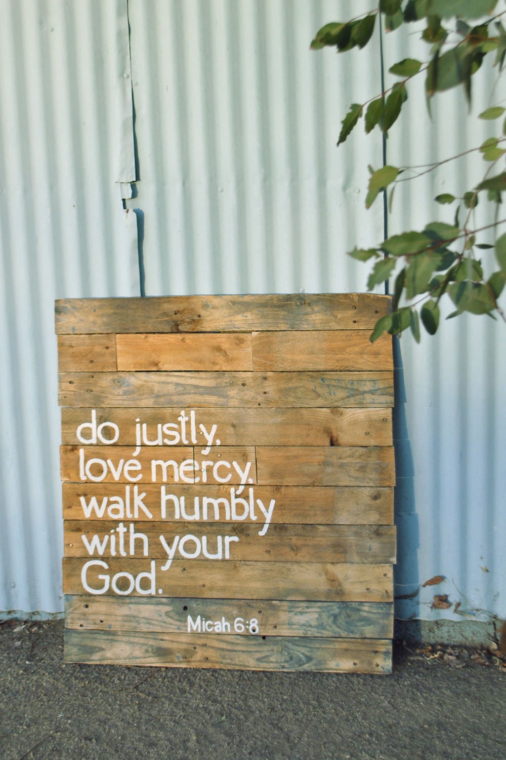 Bible verse Reclaimed Wood Hand-Painted Art- Micah 6:8 Sign