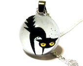 SALE Halloween Black Cat Pendant for Necklace - CaughtREDhanded