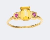 Emerald Cut Ring - Art Deco Inspired - Natural Twig Design as Seen is Refinery 29