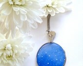 Personalized Wedding Pendant - Stars on Wedding Day - Something Blue- Time Place Location -