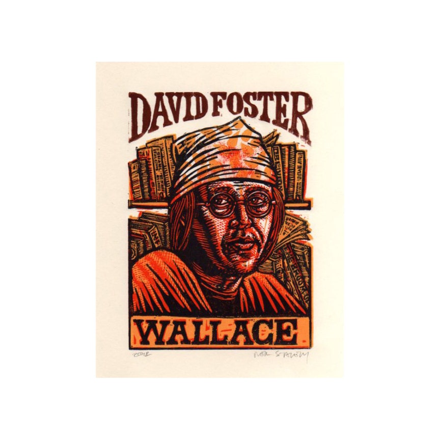 David Foster Wallace Linocut Art Print