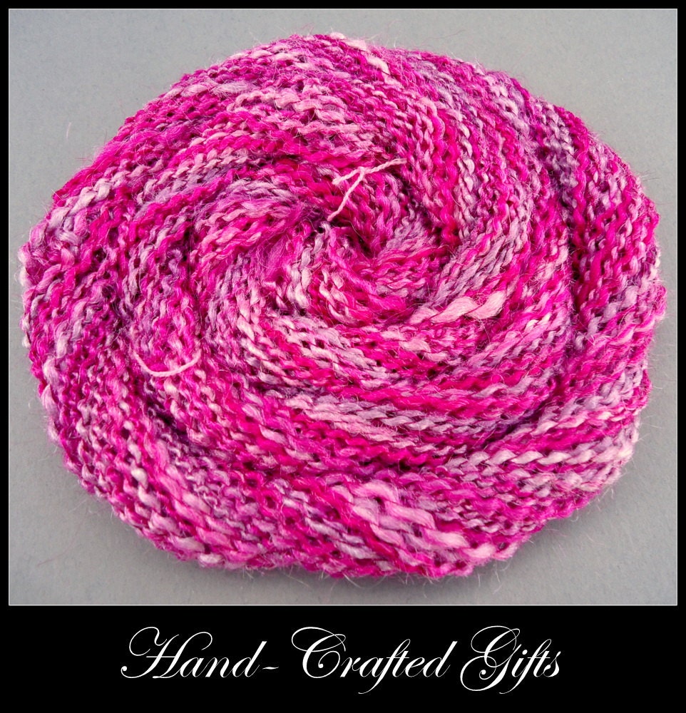 Soft Handspun Yarn - 1 oz, 110yd, Sport Weight , WPI 15, Spiral, Vegan.