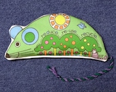 Catnip Cat Toy...  SNAZZY RAT Handcrafted Green Mouse "Earth Day Every Day"