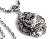 Take Time for Love - Steampunk Pendant Necklace Jewelry