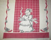 Vintage BRODERIE Towel Granny Carries in the Bird