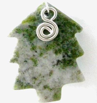 Christmas Tree Ornament from Ireland. Connemara Marble. Celtic Spiral Charm