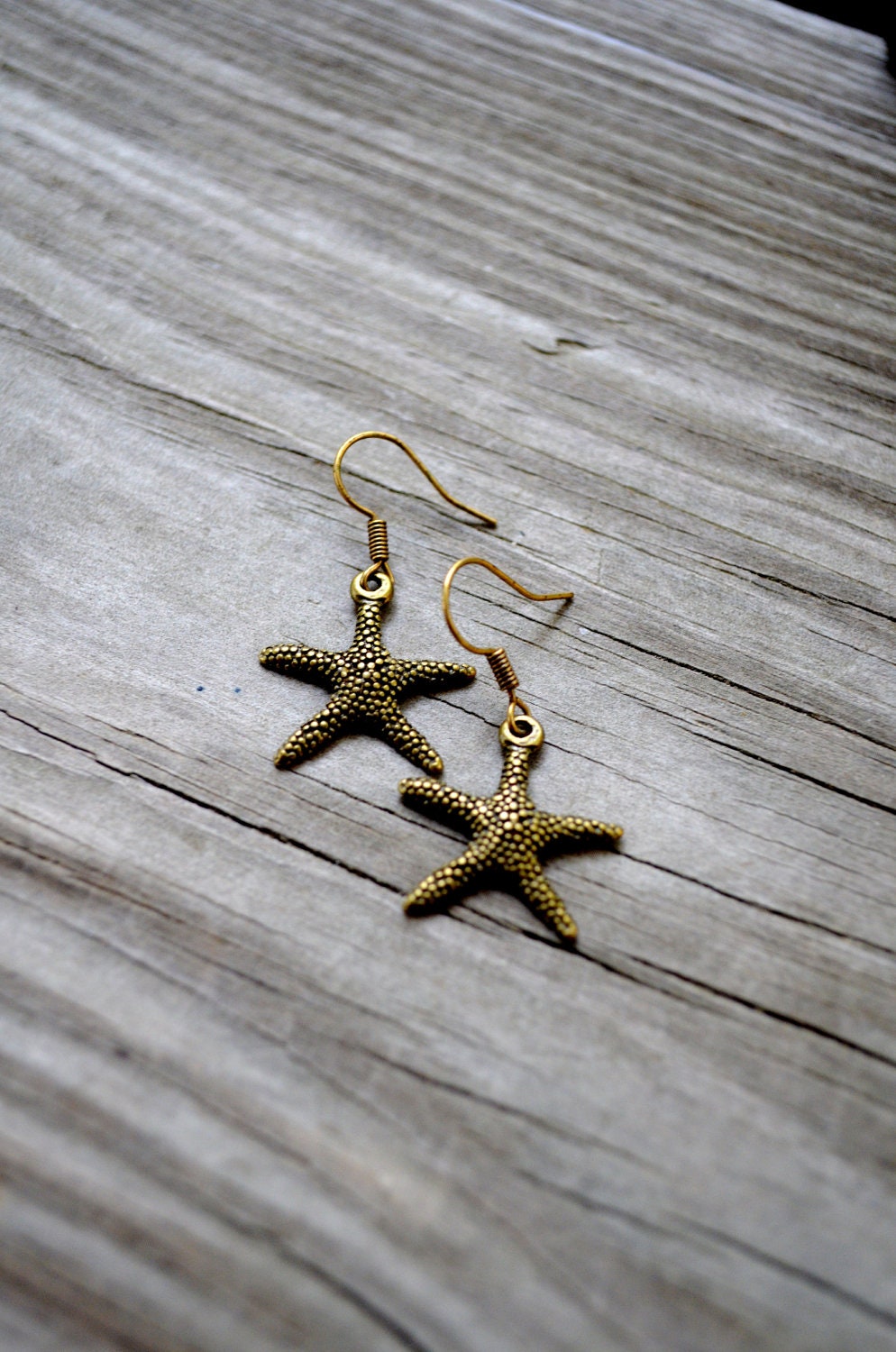Starfish Earrings - Nautical - Beach -  Summer - Ocean - Antique Bronze - Gifts Under 10 - For Her - Under 25