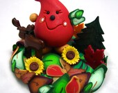 NORTH WOODS Parker StoryBook Scene - Polymer Clay Character Sculpture Figurine