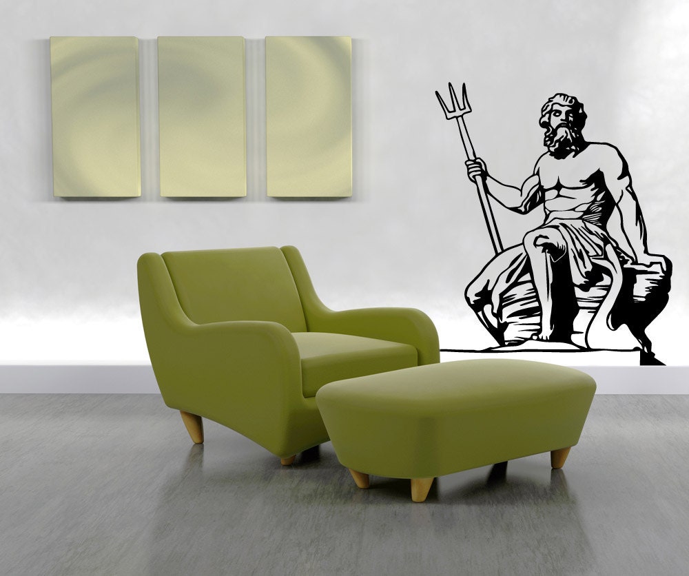 Vinyl Wall Decal Sticker Poseidon Greek Statue OSMB512m
