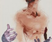 abstract figurative painting - The proud and mournful Buckhongahelas - large abstract figure painting, large canvas