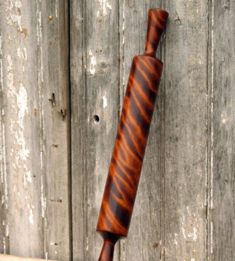 Dark Flame Rolling Pin, Wood Rolling Pin - Food prep - Kitchen - Wedding or Housewarming Gift