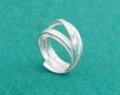 Japanese silver ring - Free size ring - Linear band design - Paper chain series