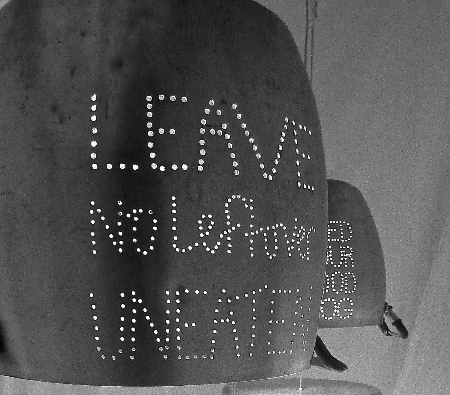 MADE TO ORDER Single Industrial Hanging Repurposed lighting InSight Leave No Leftover Uneaten