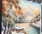 Antique Asian Painting on Silk with Handsewn Highlights