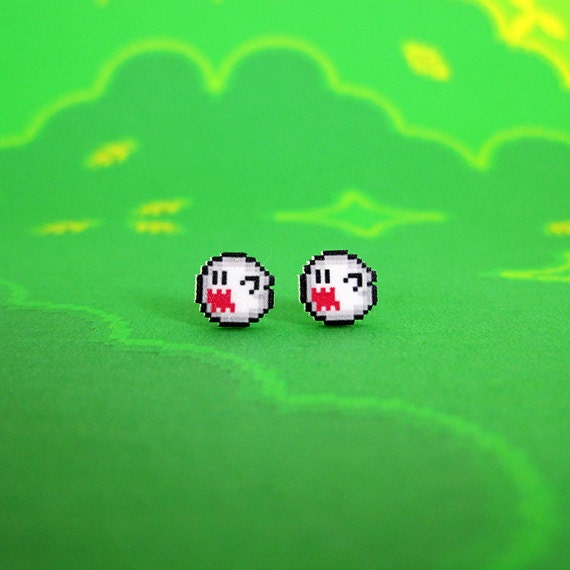 Super Mario World Boo Earrings