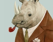 Rhino. 8" x 10" archival art print - animalcrew