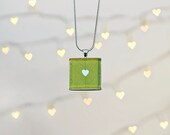 Real Leaf Necklace Nature Jewelry Pressed Leaf Love Heart Nature Lover Eco Friendly Go Green Botanical Glass Pendant Silver