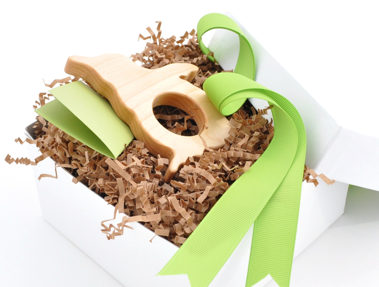 Baby Shower Gift - Wooden Teether Gift - Natural Baby Toy - Montessori Inspired - Infant Wood Toy