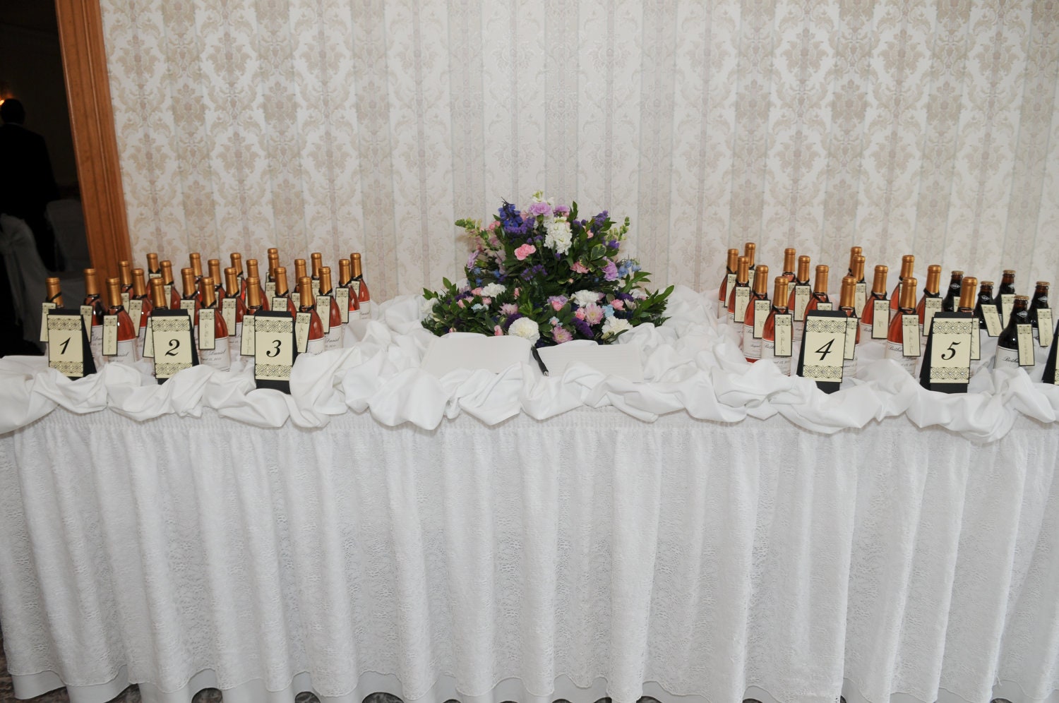 Patterned Rhinestone Delight Tent Style Table Card - 1 Table Card