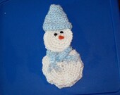 Snowman Christmas Gift Card Holder Baby Blue Hat & Scarf