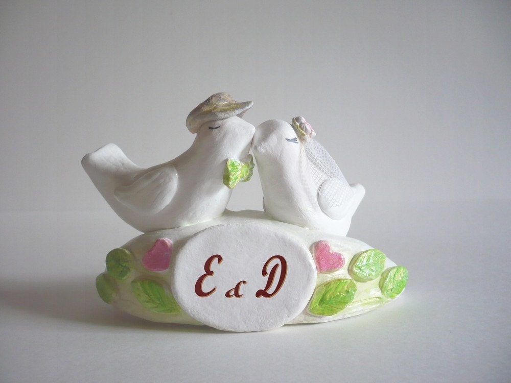 OOAK - Ready to Ship - Wedding Cake Topper Love Birds