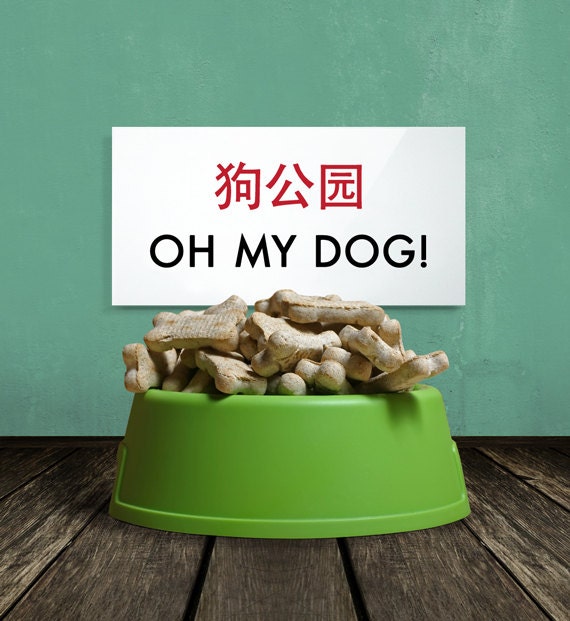Funny Pet Lovers Sign for Dogs. Geeky Chinglish Humor. Oh My Dog
