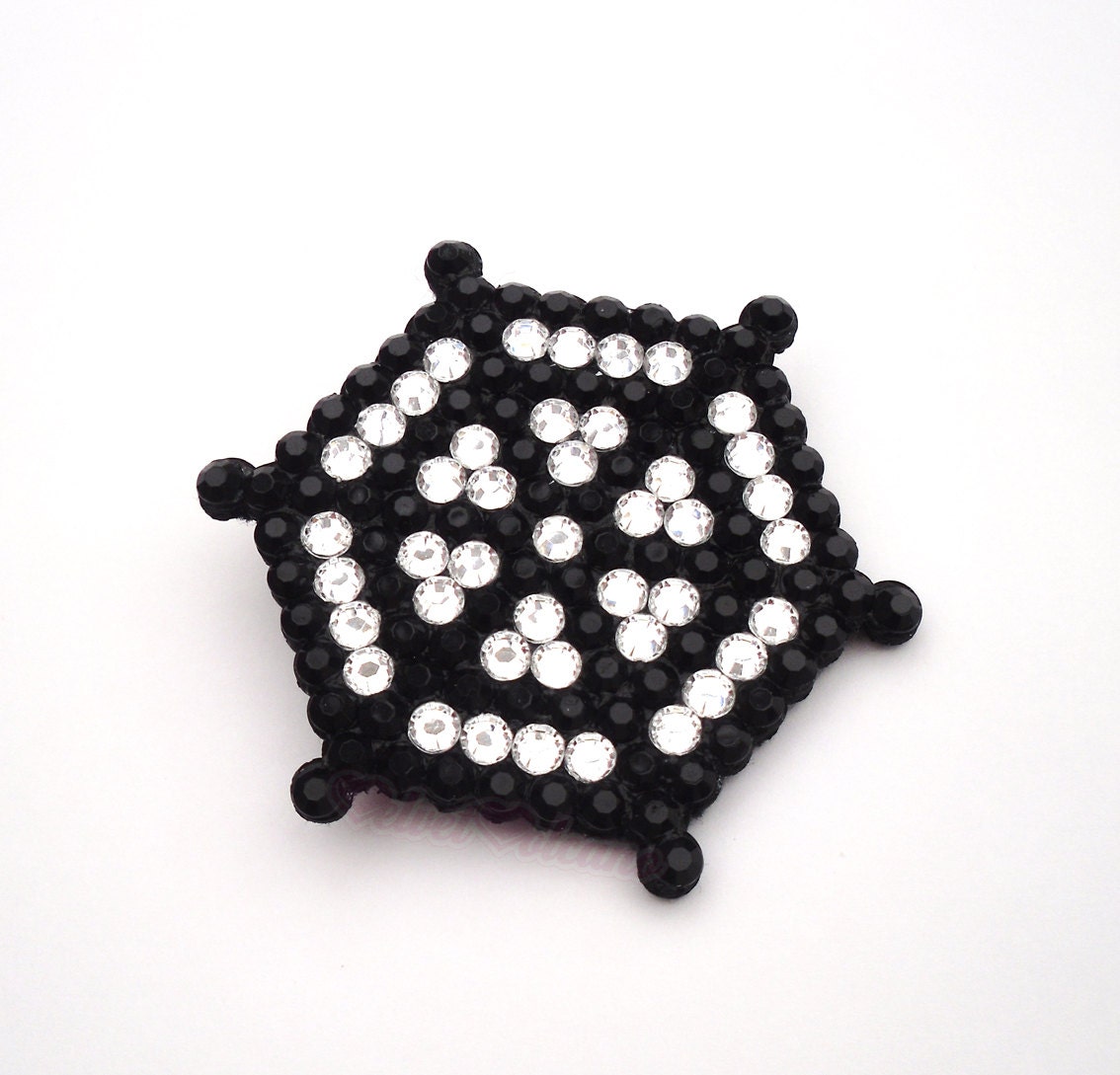 Spiderweb Anywhere Clip - Crystal Encrusted Sparkly Hair Clip - Halloween - Creepy - Spooky - You Choose Your Colours