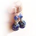 Blue earrings, dangle earrings, cloisonne and swarovski, cloisonne jewelry