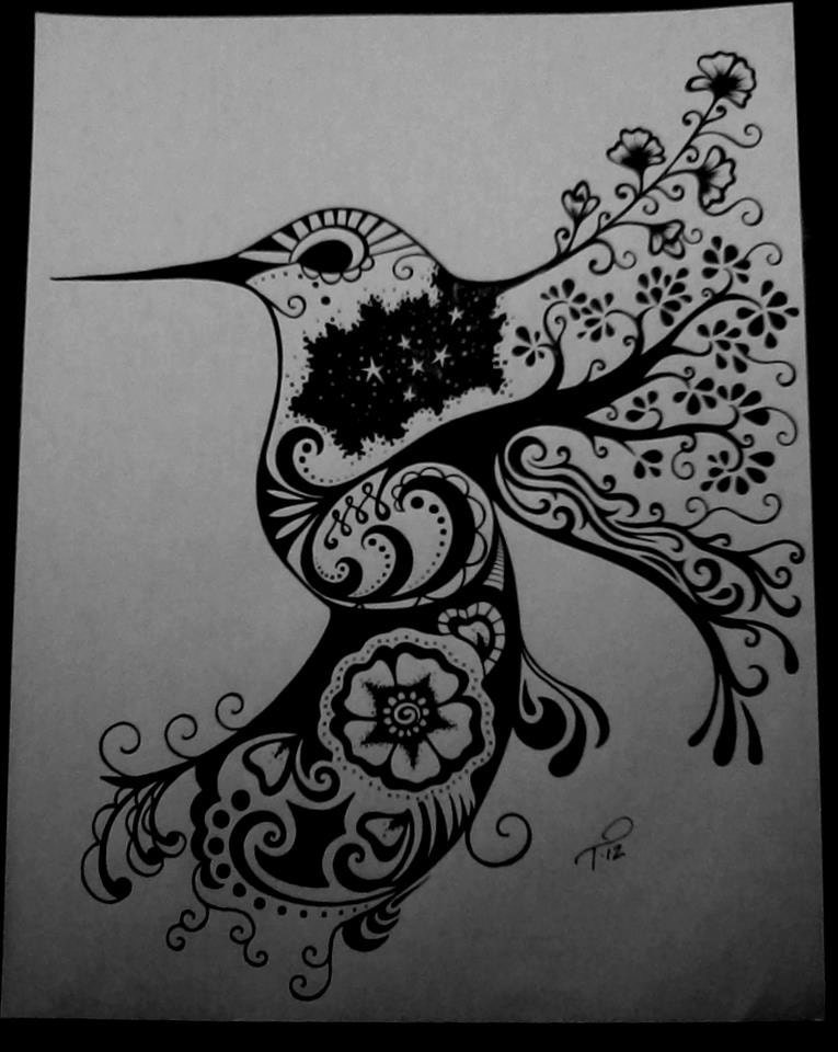 Custom Ink Drawing Black & White Commissioned Artwork GREAT TATTOO Designs Full Page