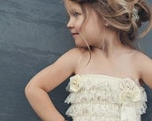 Wedding outfit - Flower Girls Ivory Color Lace Romper - Children Clothing - Lace Romper