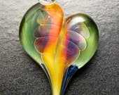 Glass Heart Jewelry  - Lampwork necklace pendant focal handmade by Boomwire