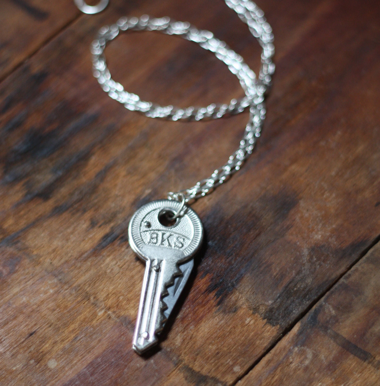 Key Shaped Pocket Knife Necklace
