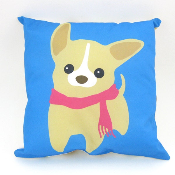 Chihuahua Decor Pillow Blue PLDE002