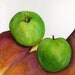 Granny Smith Apples Painting  Watercolor Original