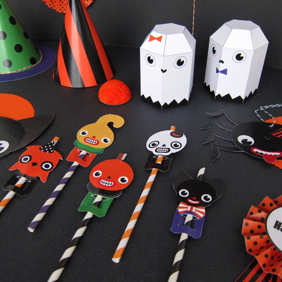 Halloween Party Favor Toys Printable Paper Craft PDF