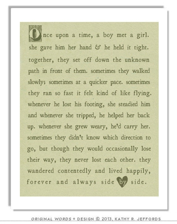 Sage Green Romantic Typographic Print. Love Art For Newlyweds. First Home Decor. Fairy Tale Love Poem. Wedding Gift. Anniversary Gift.