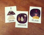 3 Cards for  Birthday, Congrats and Christmas