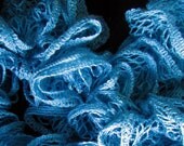 Girl's or Woman's Hand Knit Lace Ruffle Spiral Scarf  Ready to Ship
