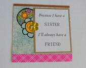 Magnet Sister Quote Fridge File Cabinet Handmade Pink