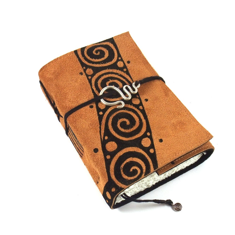 Swirlyfied, Journal, Leather, Handmade, Suede, Diary