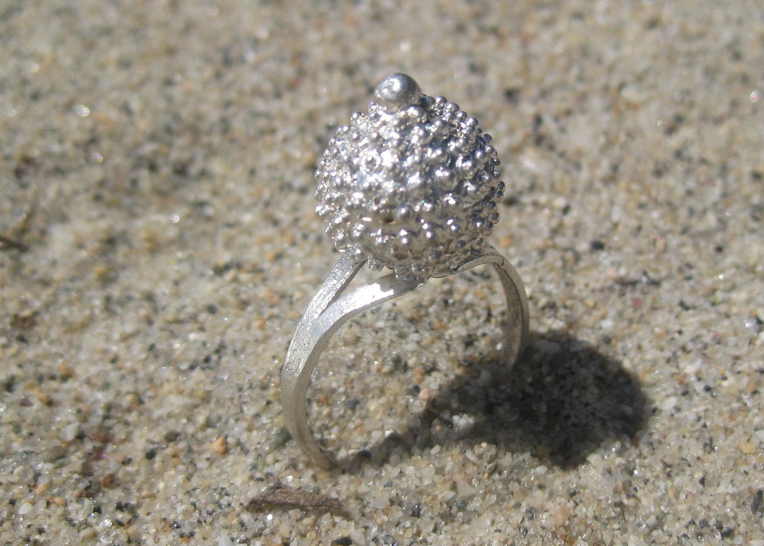 Prickly Fruit Silver Fulani Style Ring