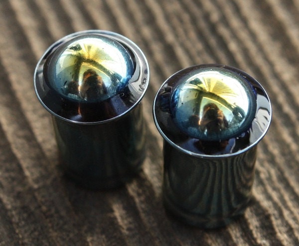 0ga 8mm single flared rustic rainbow plugs