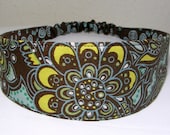 Headband Chocolate Flower reversible women hairband, girl headband