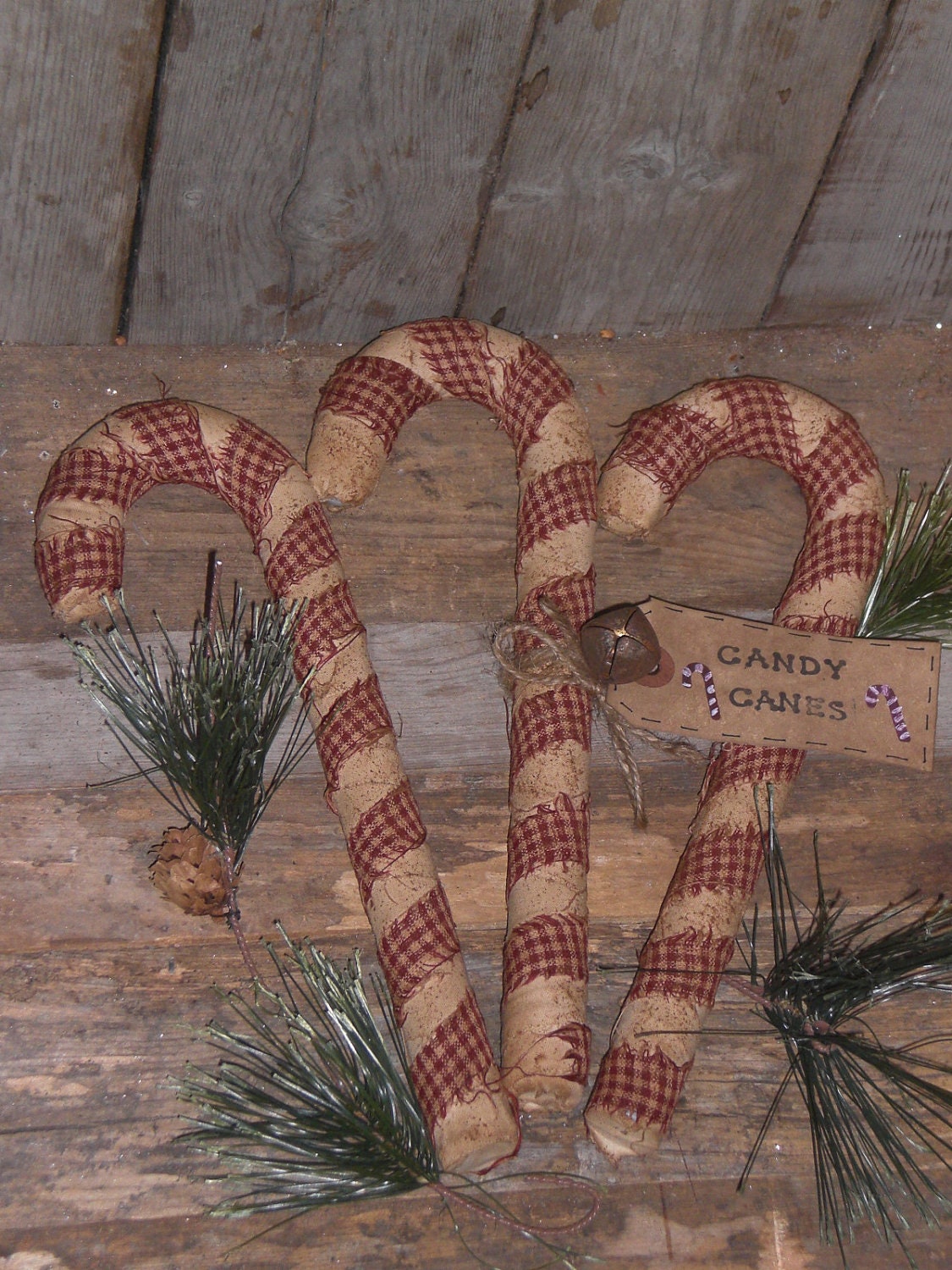 Set of 3 Large Christmas Holiday Candy Canes Bowl Fillers Ornies Ornaments CWWOFG