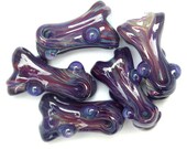 Dark Rainbow - Handmade Lampwork Glass Bead Set in Reactive Multicolor Glass, Free-Formed (5)