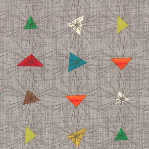 Mod-Century triangle burst fabric - three variations - FREE US SHIPPING