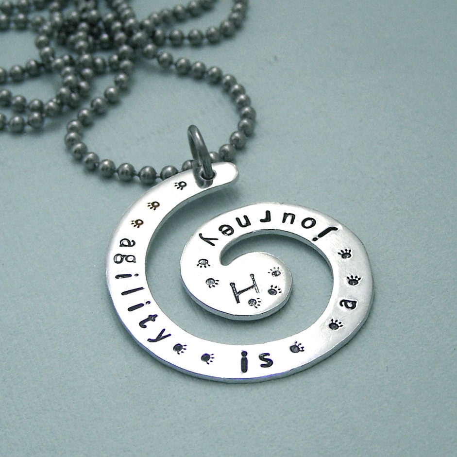 Agility is a journey - Hand Stamped Aluminum Spiral