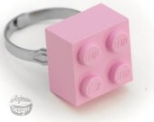 Pink Brick Adjustable Ring :) made with LEGO bricks