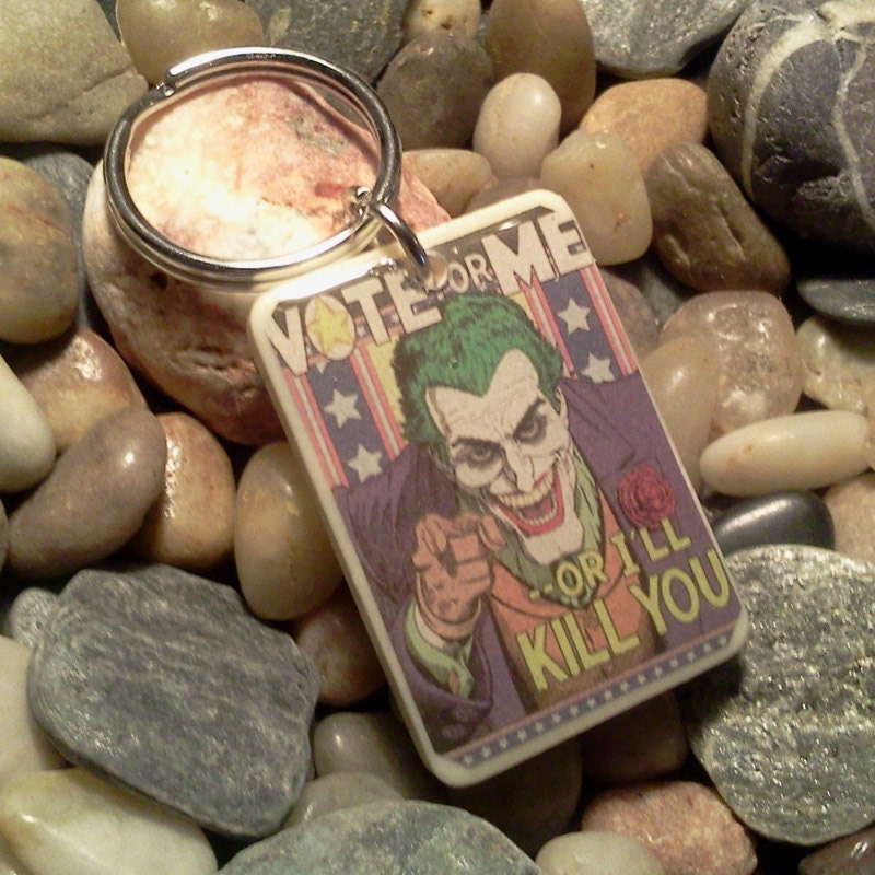 Joker Political Art Keychain or Pendant