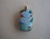 Calla Lilies Pendant, Dichroic Glass, Fused Glass Pendant, Dichroic Pendant, Dichroic Glass Jewelry, Fused  Glass Jewelry, Necklace